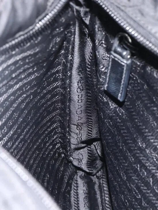 PRADA Shoulder Bag Nylon Black Silver Auth bs32792 - Picture 10 of 16